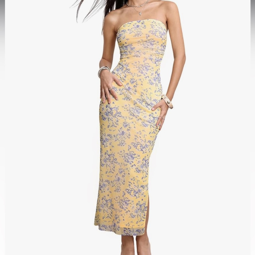 Floral Yellow Maxi Dress